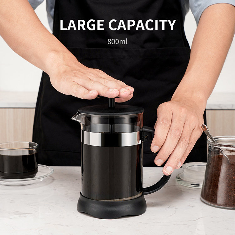 Travel French Press French Press Coffee Maker New Design High Boron Glass Cool Touch Handle Dishwasher Safe Filter Coffee Maker