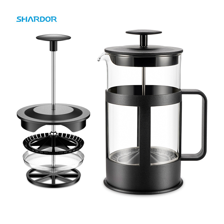 1000ml French Press Glass Heat-resistant Glass Precise 0.5 And 0.8l Scale Lines Portable Travel French Press