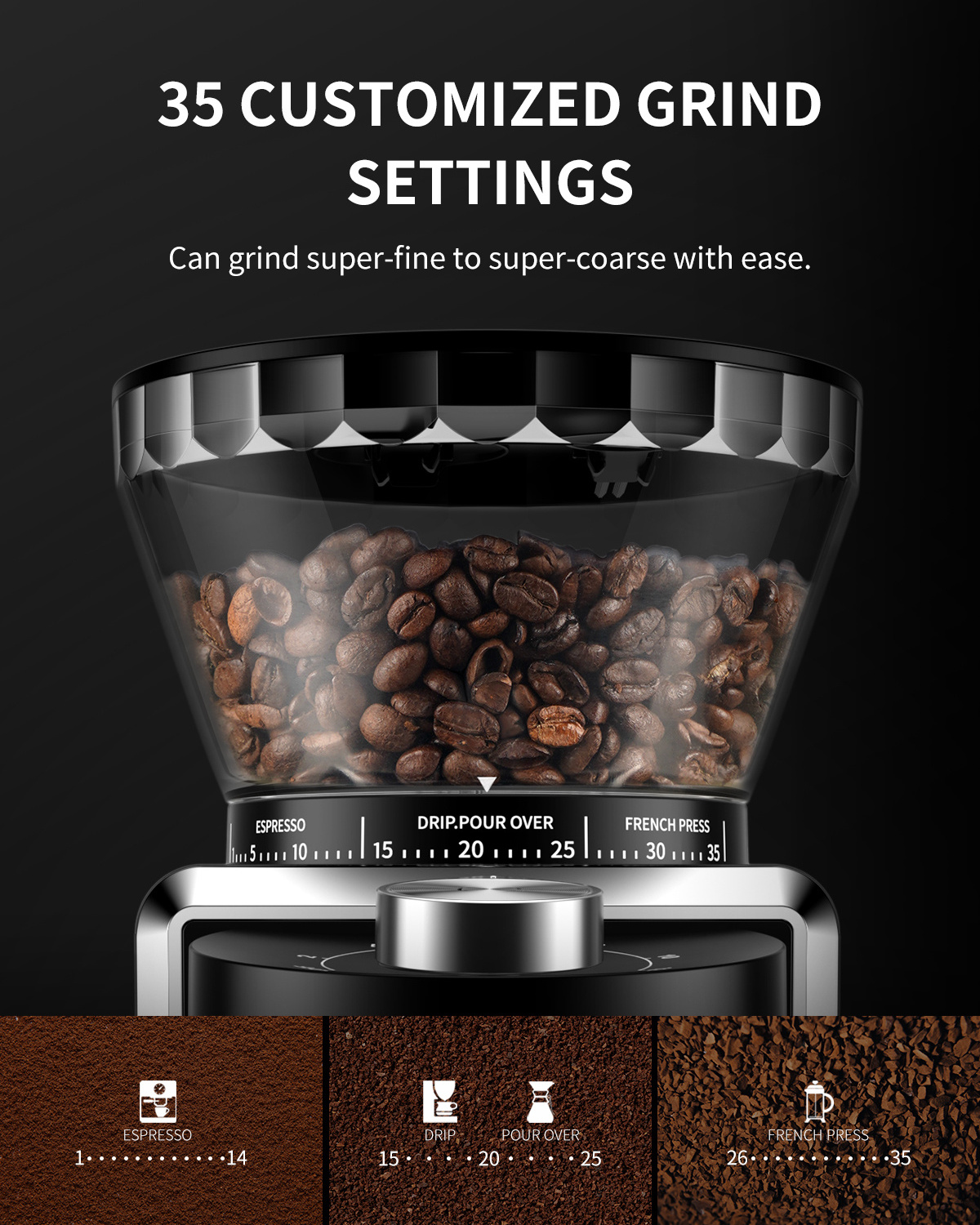 SHARDOR Professional Espresso Machine High Quality Home Use Coarse And Fine Gorund Grinding Disc Coffee Grinder