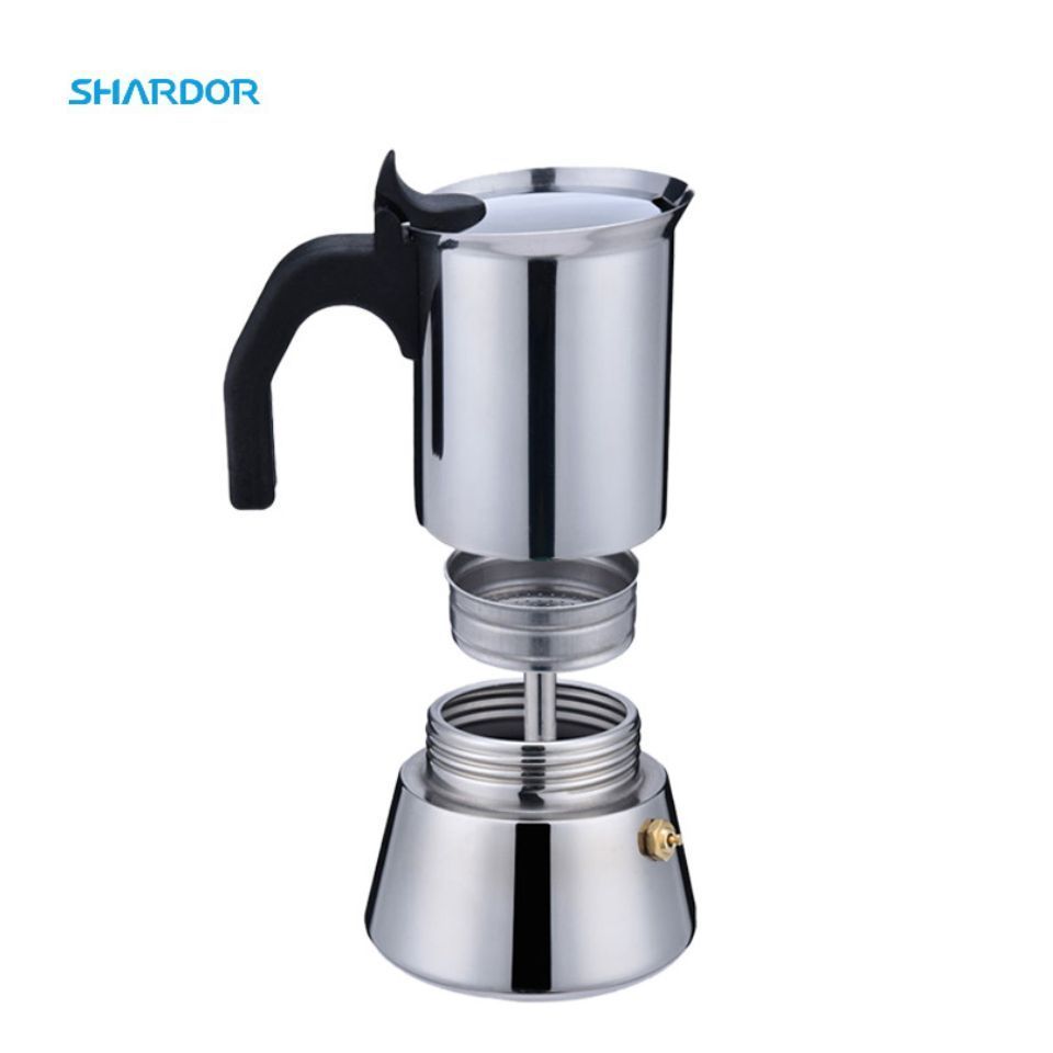 SHARDOR Classic Cafe Percolator Maker Suitable for Induction Cookers Stainless Steel Stovetop Moka Espresso Maker