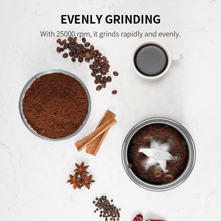 Average Noise 63 Db Automatic Coffee Grinder Electric Removable S/s Cup 70g Electric Spice Grinder Bean Coffee Grinder