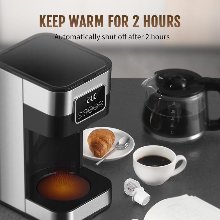 Programmable Coffee Machine with Glass Carafe Keep Warm Stainless Steel Anti-Drip Coffee Maker