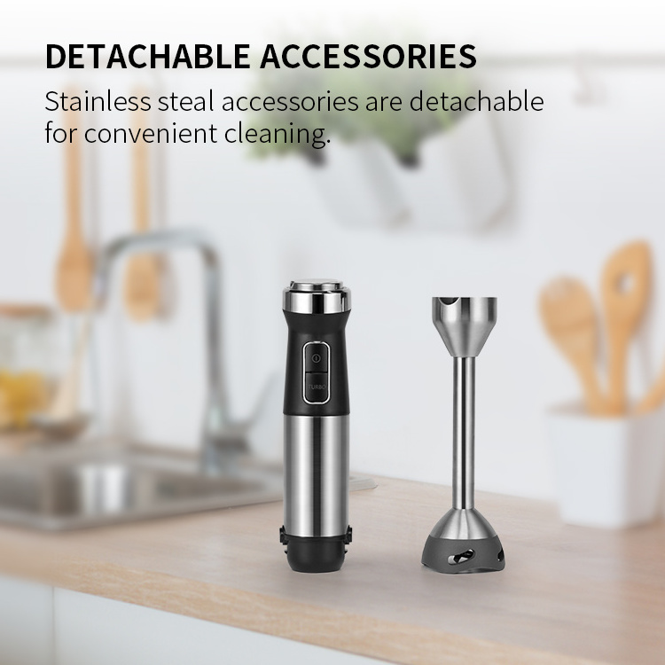 Hand Blender Immersion Blender with Attachments Stainless Steel Blade Whisk Milk Frother Hand Mixer