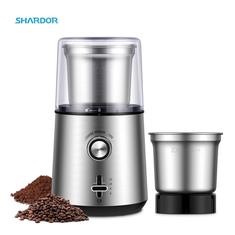 2 Cups Herb Wet Grinder for Spices and Seeds with Removable Stainless Steel Bowls Coffee Bean Grinder Electric