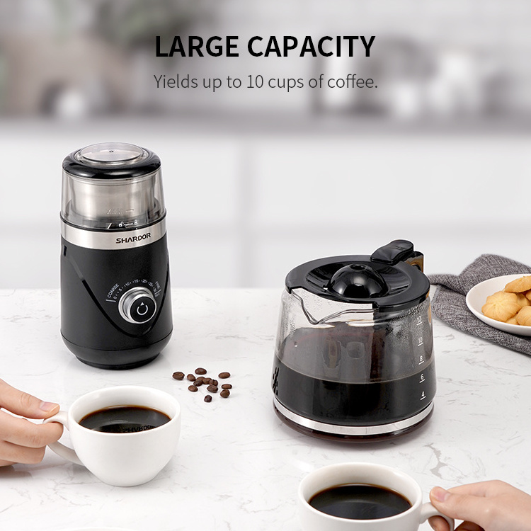 Wholesale Timing Knob Coarse Fine Safty Lock Mini Mill Bean Grinder Stainless Steel Electric Coffee Grinder