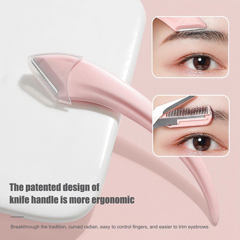 3pcs Eyebrow Trimmer Scissor Comb Facial Eyelash Hair Removal Grooming Shaping Shaver Razor Cutter Women Makeup Cosmetic Tool