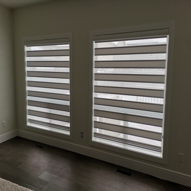 Home Center 100% Polyester Horizontal Roller Window Day Night Blackout Dual Zebra Fabric Blinds Shade