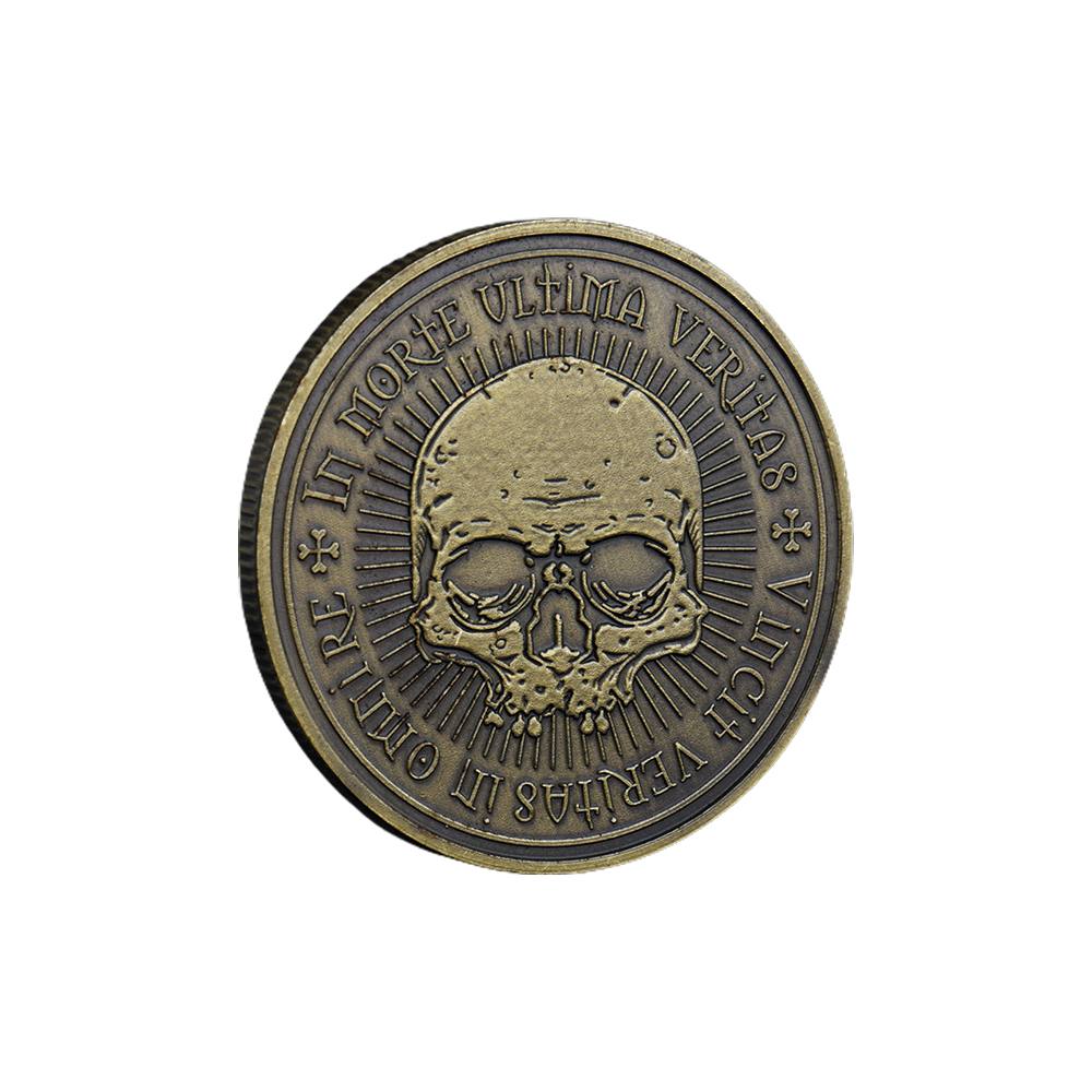 customizable souvenir copper coin tungsten aluminium alloy gold Skull coin