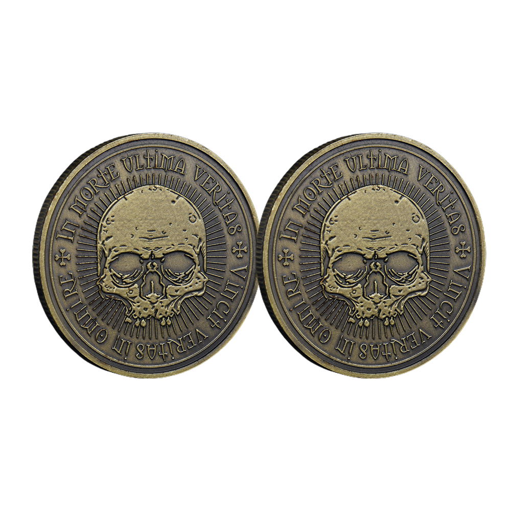 customizable souvenir copper coin tungsten aluminium alloy gold Skull coin