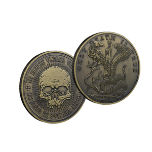 customizable souvenir copper coin tungsten aluminium alloy gold Skull coin