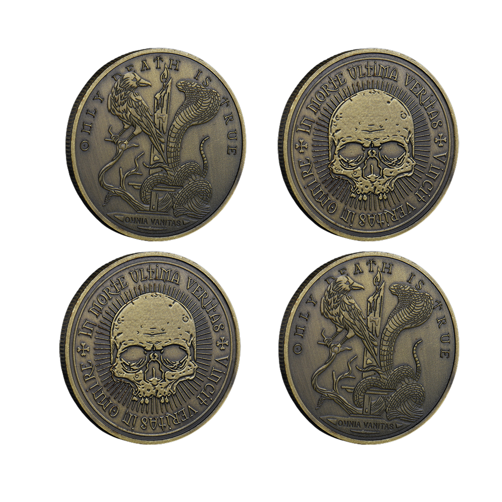 customizable souvenir copper coin tungsten aluminium alloy gold Skull coin