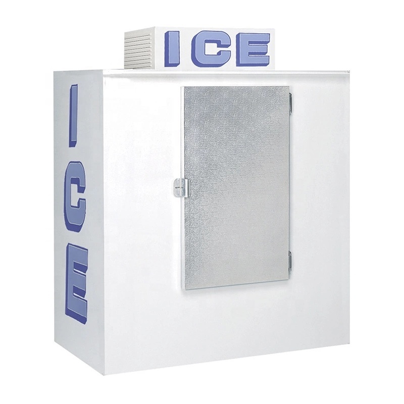 gas station outdoor dry ice bag storage freezer