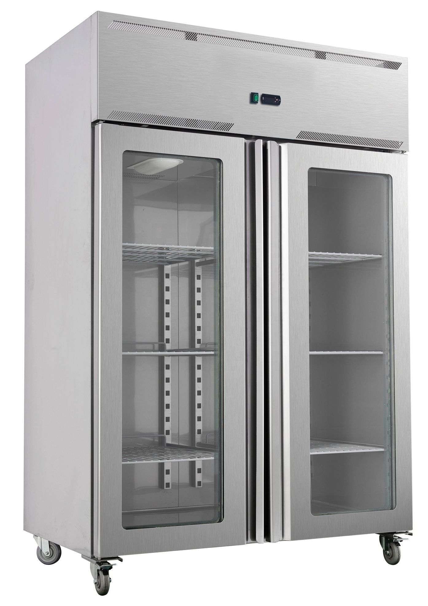 vertical glass door stainless steel  freezer for hotel