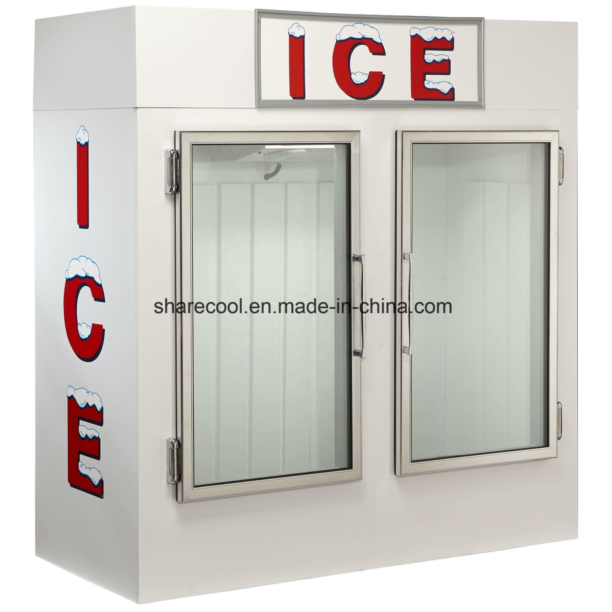 Automatic Defrost commercial indoor  ice boxes merchandiser