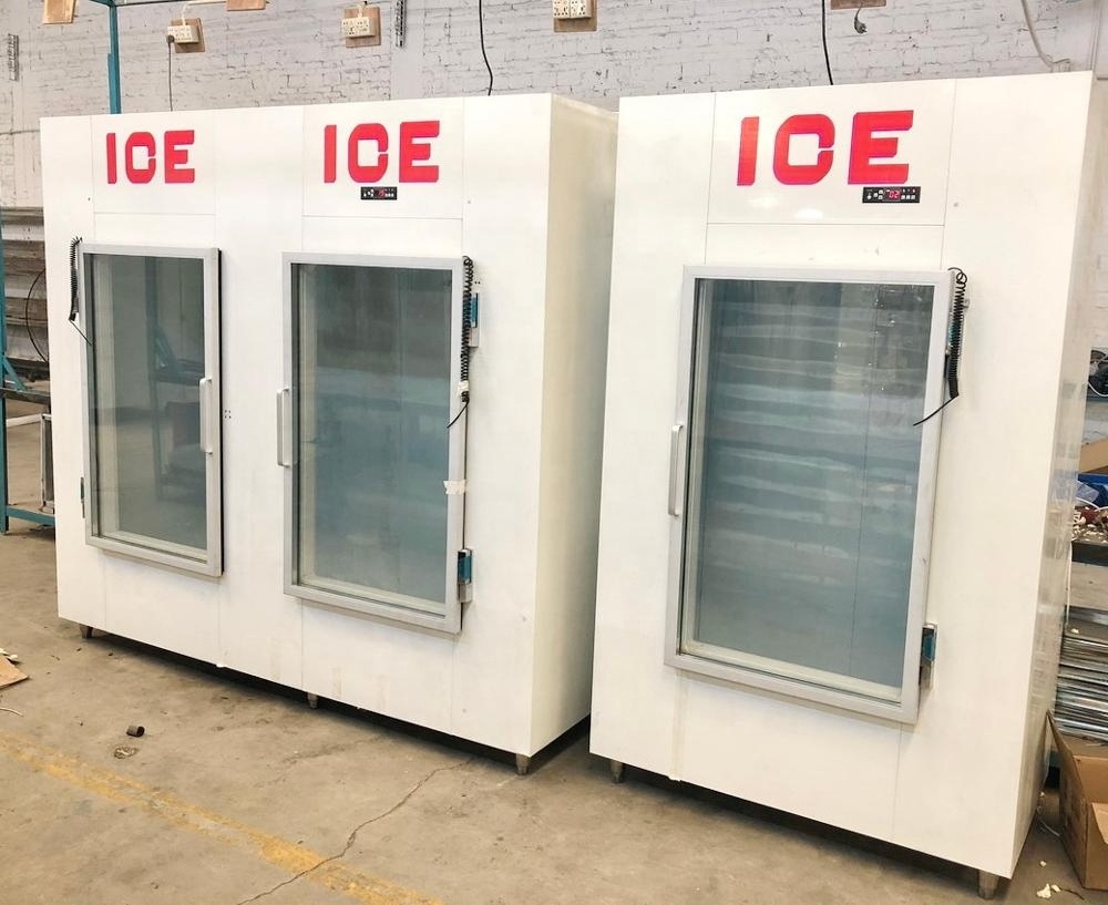 Automatic Defrost commercial indoor  ice boxes merchandiser