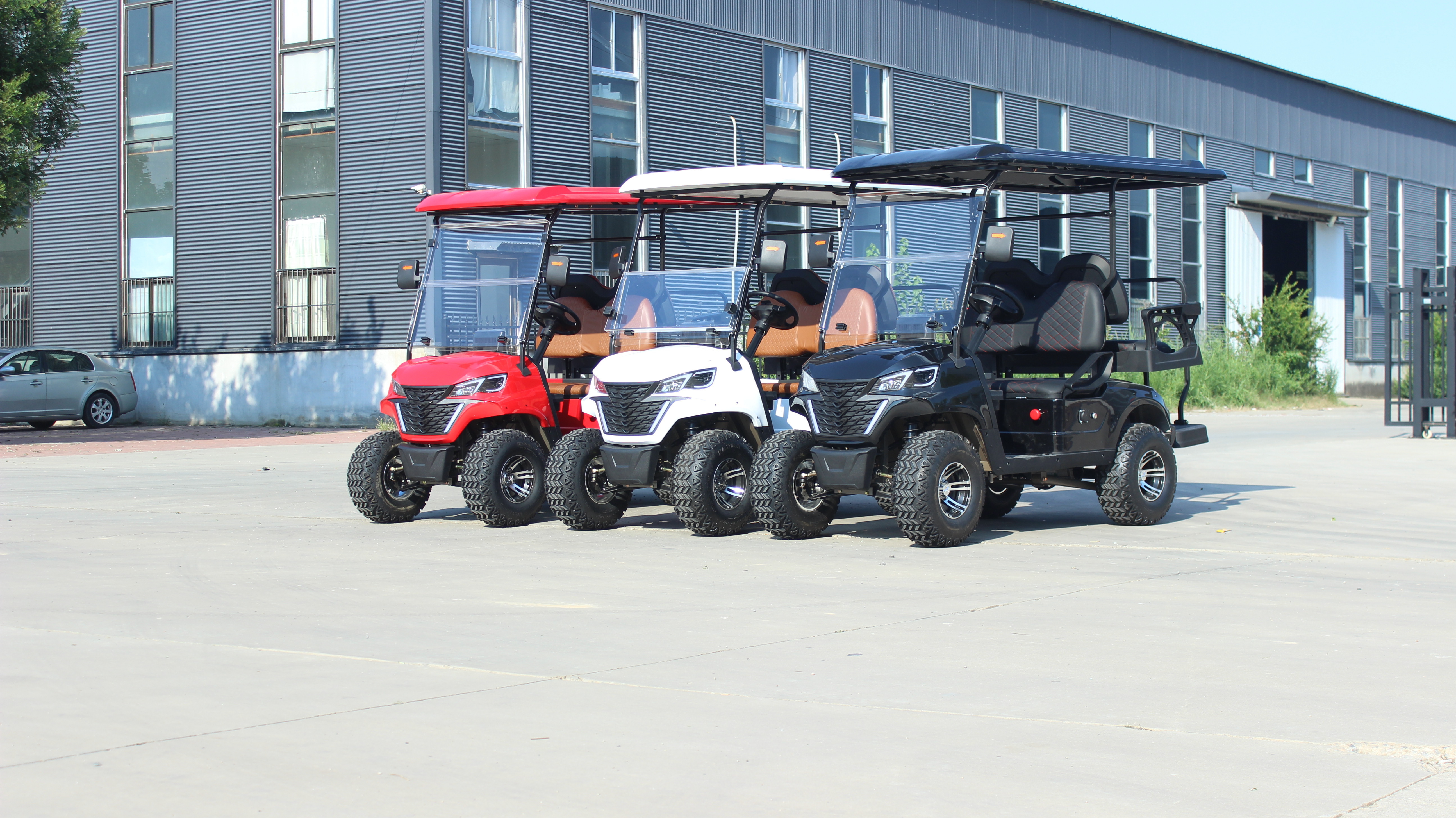 4 wheel drive 4KW motor battery powered electric 4 seater golf carts for sale with bumper