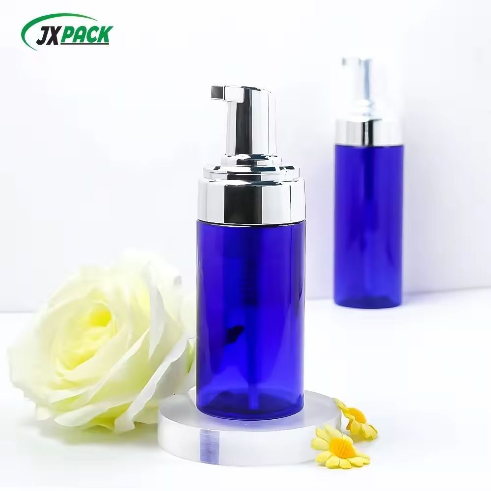 150ml 200ml 250ml Cleanser Mousse Bottle Bath Wash Eyelash Foaming Blue Frosted Foam Pump Lash Shampoo Bottle