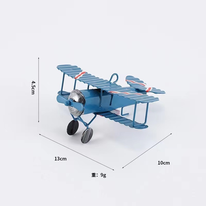 Creative Retro Iron Art Small Aircraft Model New Desktop Decoration Metal Craft Small Gift