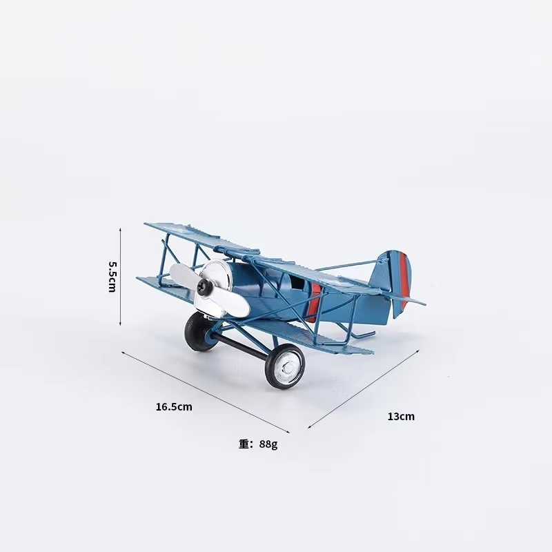 Creative Retro Iron Art Small Aircraft Model New Desktop Decoration Metal Craft Small Gift