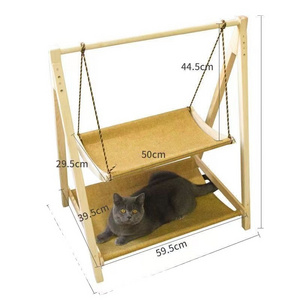 Wooden hanging cat litter breathable cat bed can be cleaned hammock swing hanging pet supplies