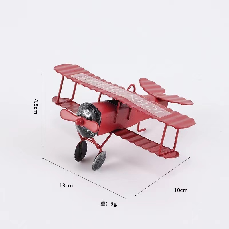 Creative Retro Iron Art Small Aircraft Model New Desktop Decoration Metal Craft Small Gift