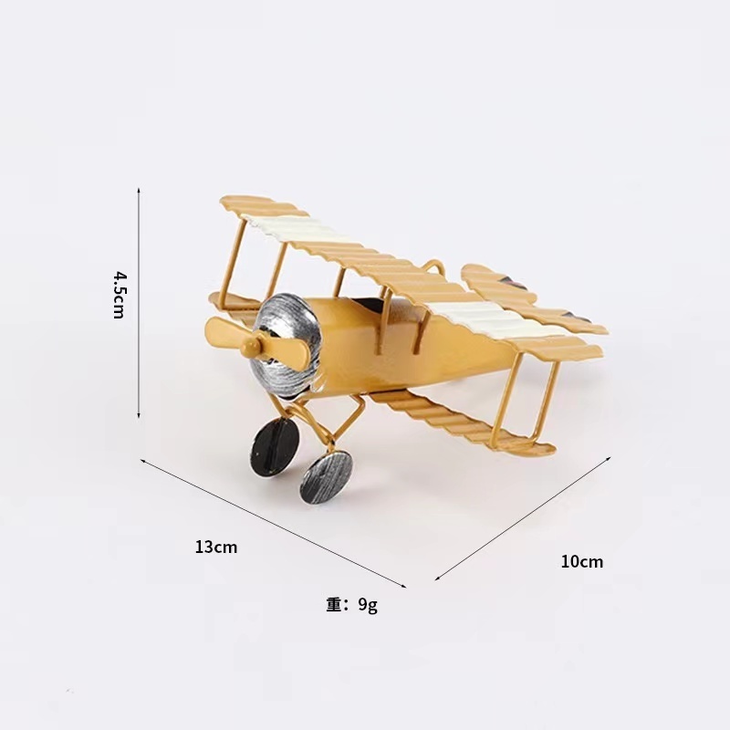 Creative Retro Iron Art Small Aircraft Model New Desktop Decoration Metal Craft Small Gift