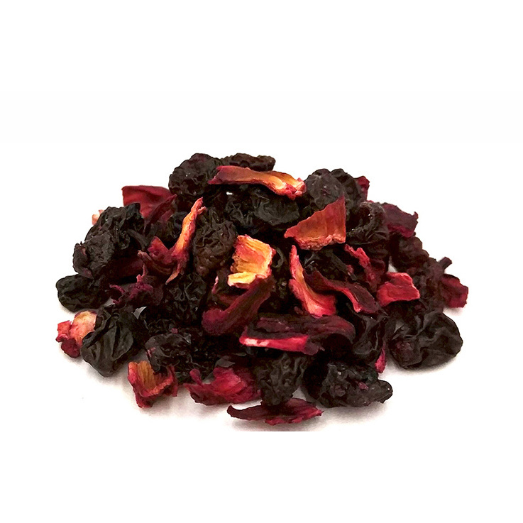 Custom strawberry vanilla black loose tea blends dried mix berry fruit beauty tea rose hibiscus lotus leaf herbals flavor tea