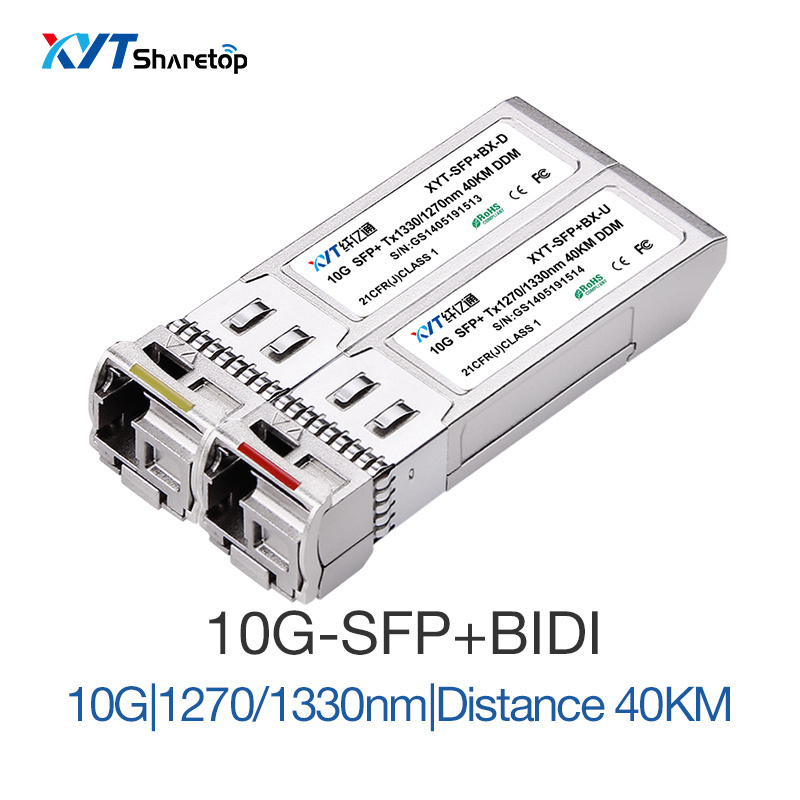 BIDI SFP+ 10g Tx1270/Rx1330nm Optical Module 20km Compatible Huawei,d-link, Extreme Switch Customized  SFP+ 10g 40km