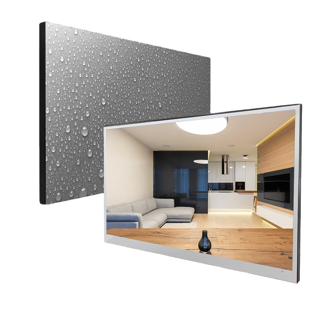 Frameless Bath Vanity Backlit Luxury Smart Waterproof TV Mirror in bulk wholesale LCD Flat Screen