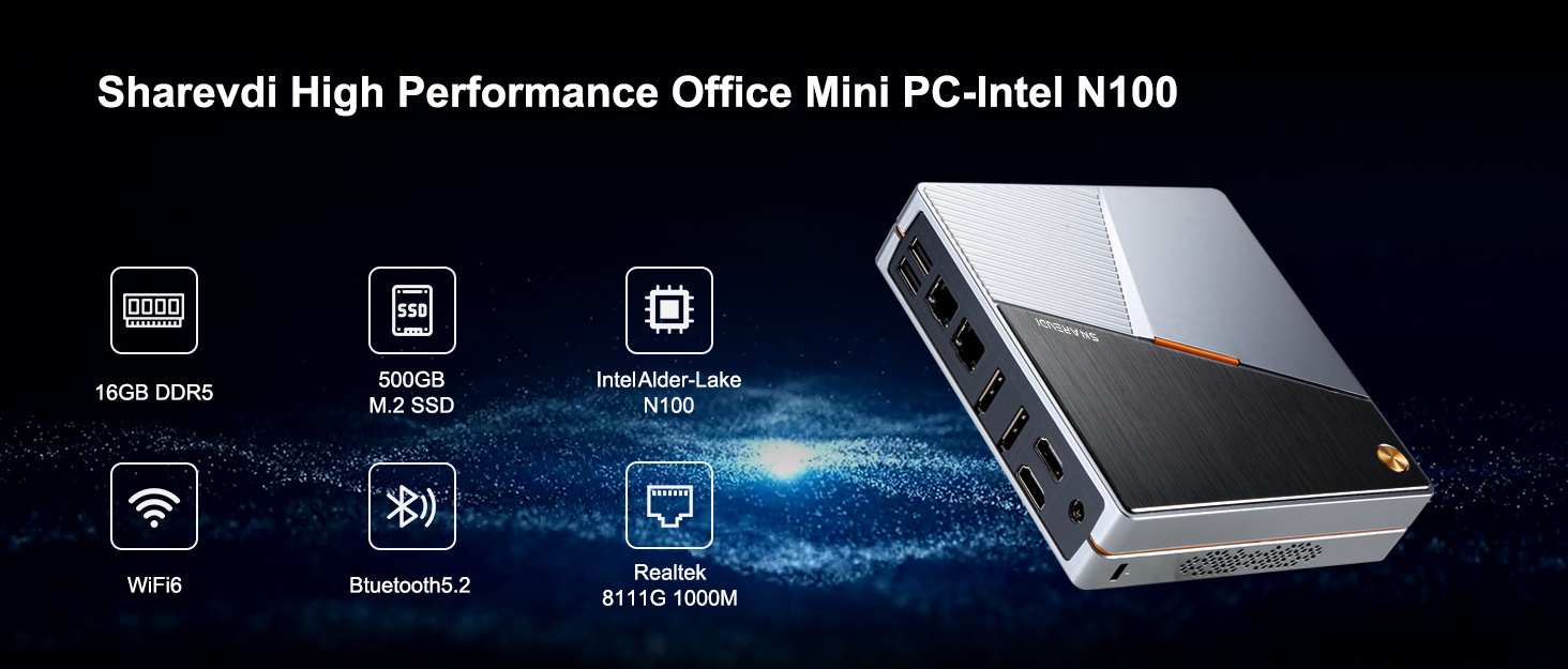 NUC PC Intel 12th Alder Lake N100 N95 Quad Core DDR5 Dual LAN HD DP 4K Display Win11 Mini Desktop PC For Business school office