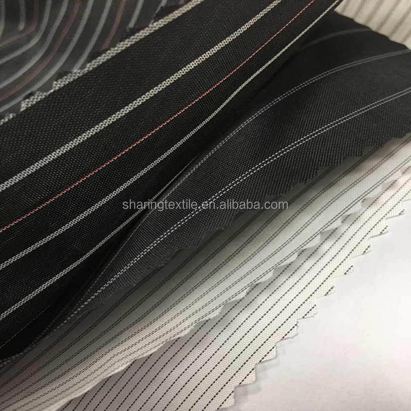 190T 210T 100%Polyester Taffeta Two Tones Pinstripe Dobby Jacquard Lining Fabric For T-Shirt And Decoration