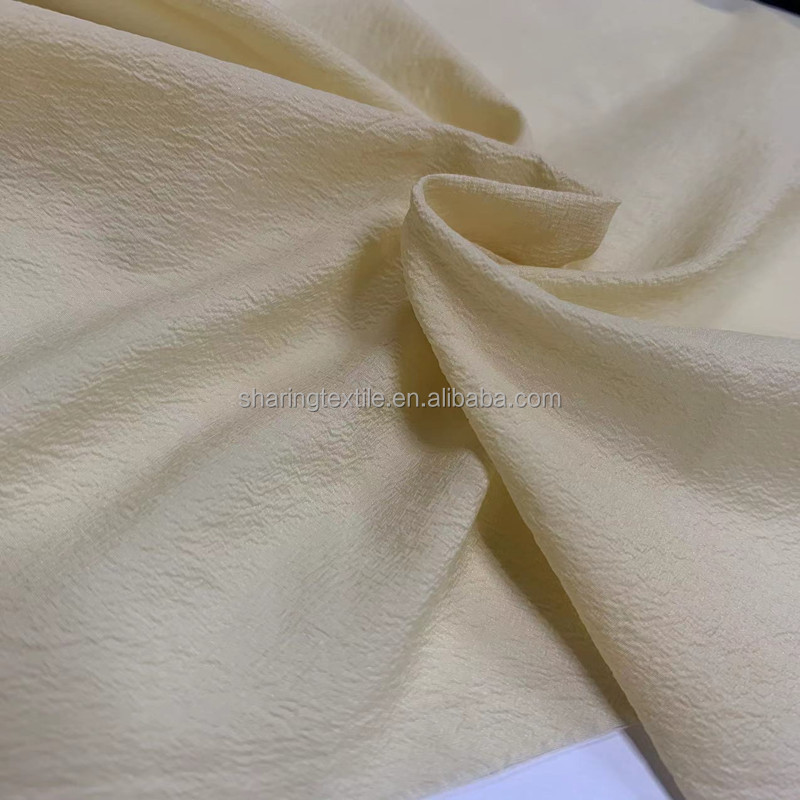 Stock 400T 20D Polyamide Nylon Crepe Crinkle Taffeta Composite OPP Film Fabric Wrinkle Nylon Shell Fabric Down Proof Coat Jacket