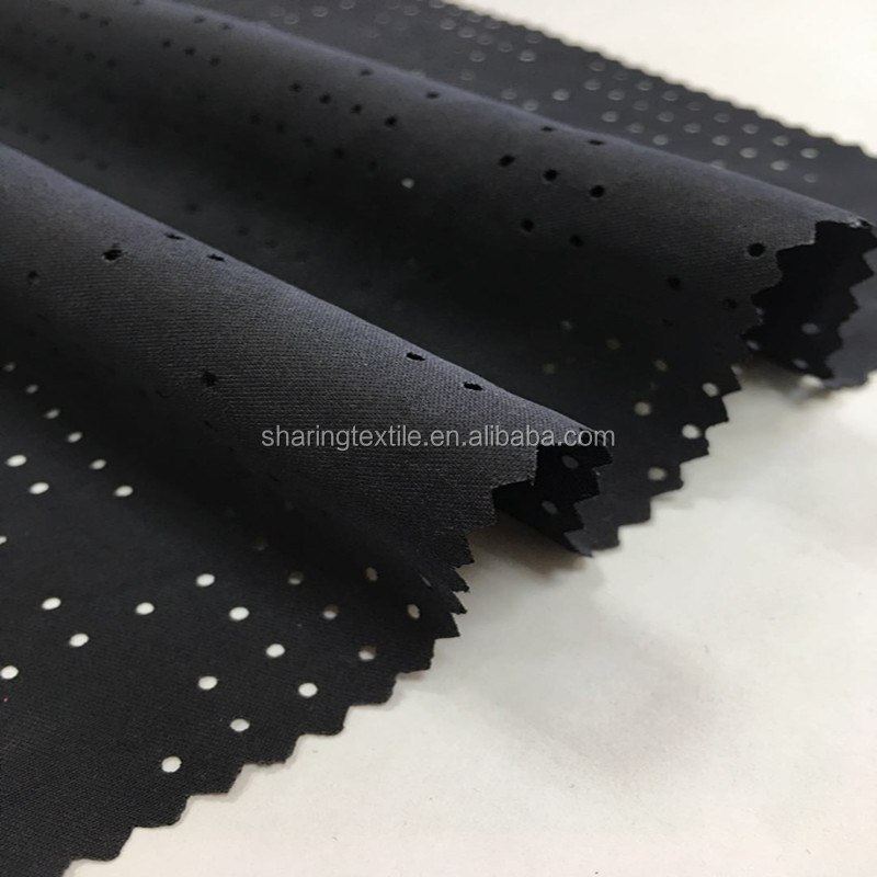 Upholstery Hole Punched Perforated Elastic Stretch Polyester Microfiber Suede Fabric For Fashion Clothing