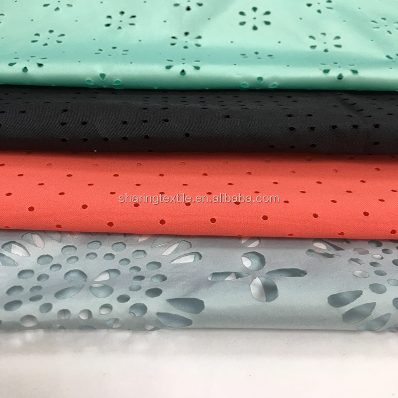 Upholstery Hole Punched Perforated Elastic Stretch Polyester Microfiber Suede Fabric For Fashion Clothing