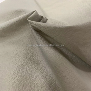 Stock 400T 20D Polyamide Nylon Crepe Crinkle Taffeta Composite OPP Film Fabric Wrinkle Nylon Shell Fabric Down Proof Coat Jacket