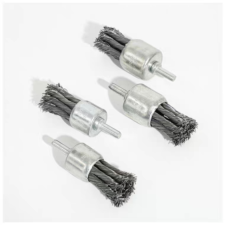 good quality crimped steel brass wire end brush for polishing and cleaning