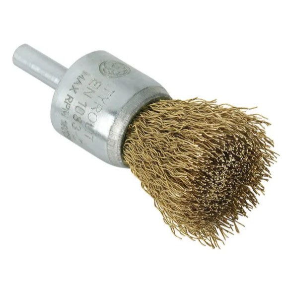 good quality crimped steel brass wire end brush for polishing and cleaning