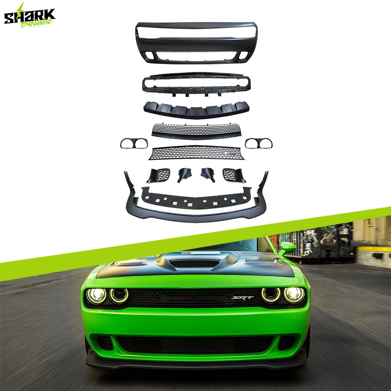 Body Kit for Dodge Challenger 2015 to 2022 Primer Plastic Hellcat Type Front Lip Front Bumper