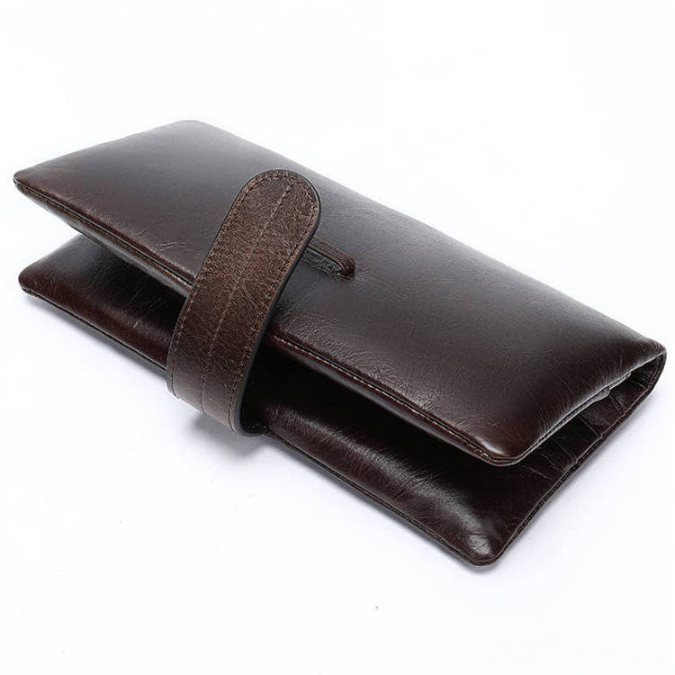 Vintage Men Long Wallet Genuine Leather Wallets Male Multifunctional Cowhide Male Purse