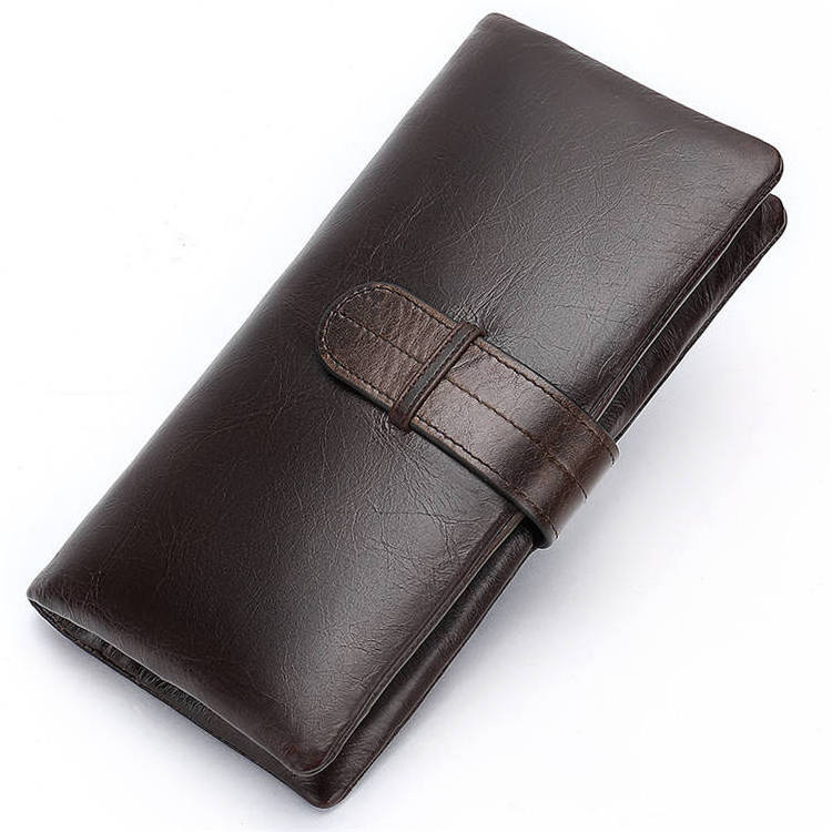 Vintage Men Long Wallet Genuine Leather Wallets Male Multifunctional Cowhide Male Purse