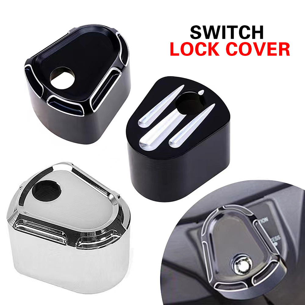 Shark Power Motorbike Cnc Lock Cover Aluminum Alloy Motorcycle Ignition Switch Lock Cap For Harley Davidson Accessories