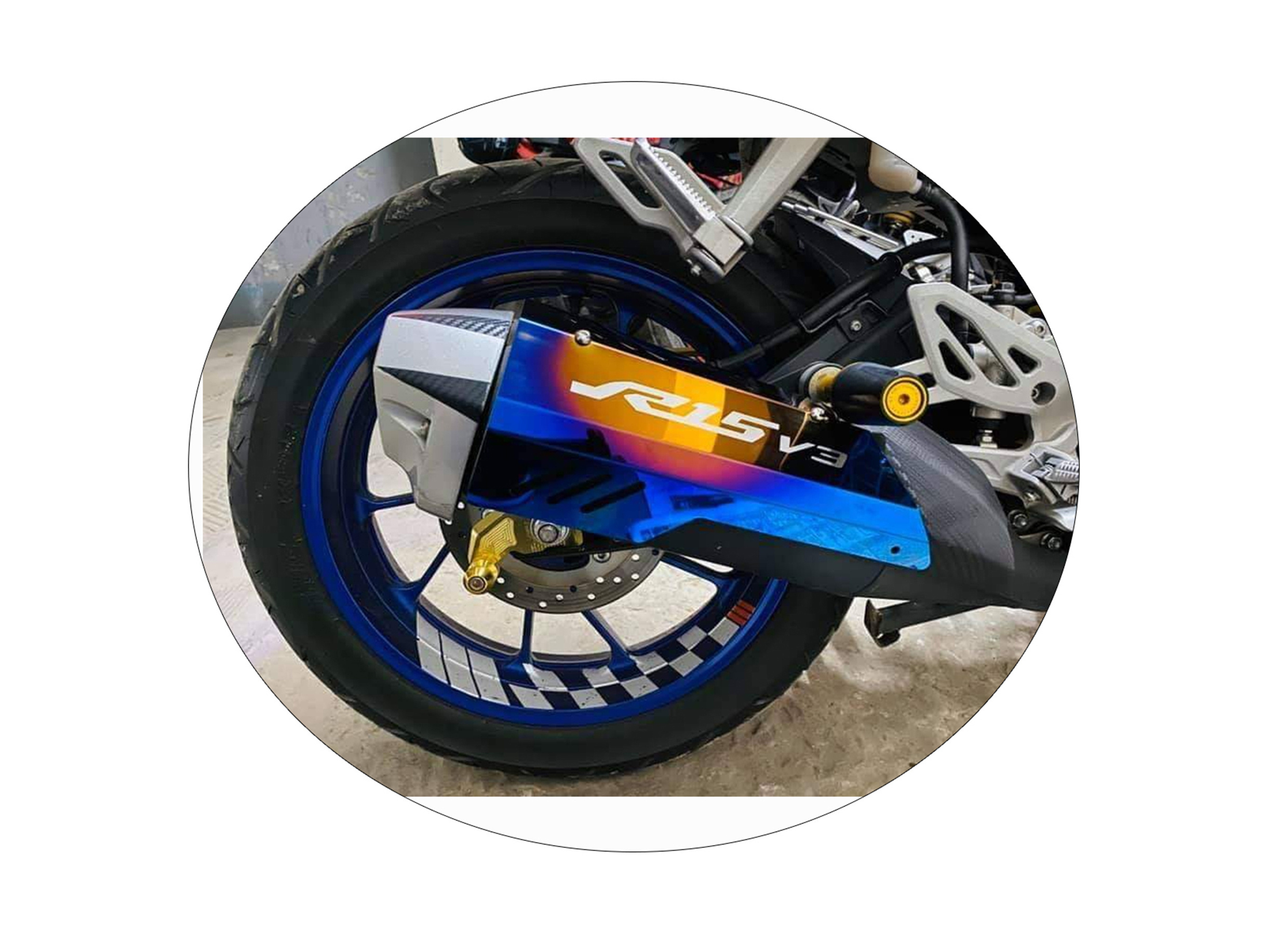 Shark Power Custom Motorcycle Refit Modified Accessories Color Plating Muffler Exhaust Pipe Cover For Yamaha R15V3 For Mt15