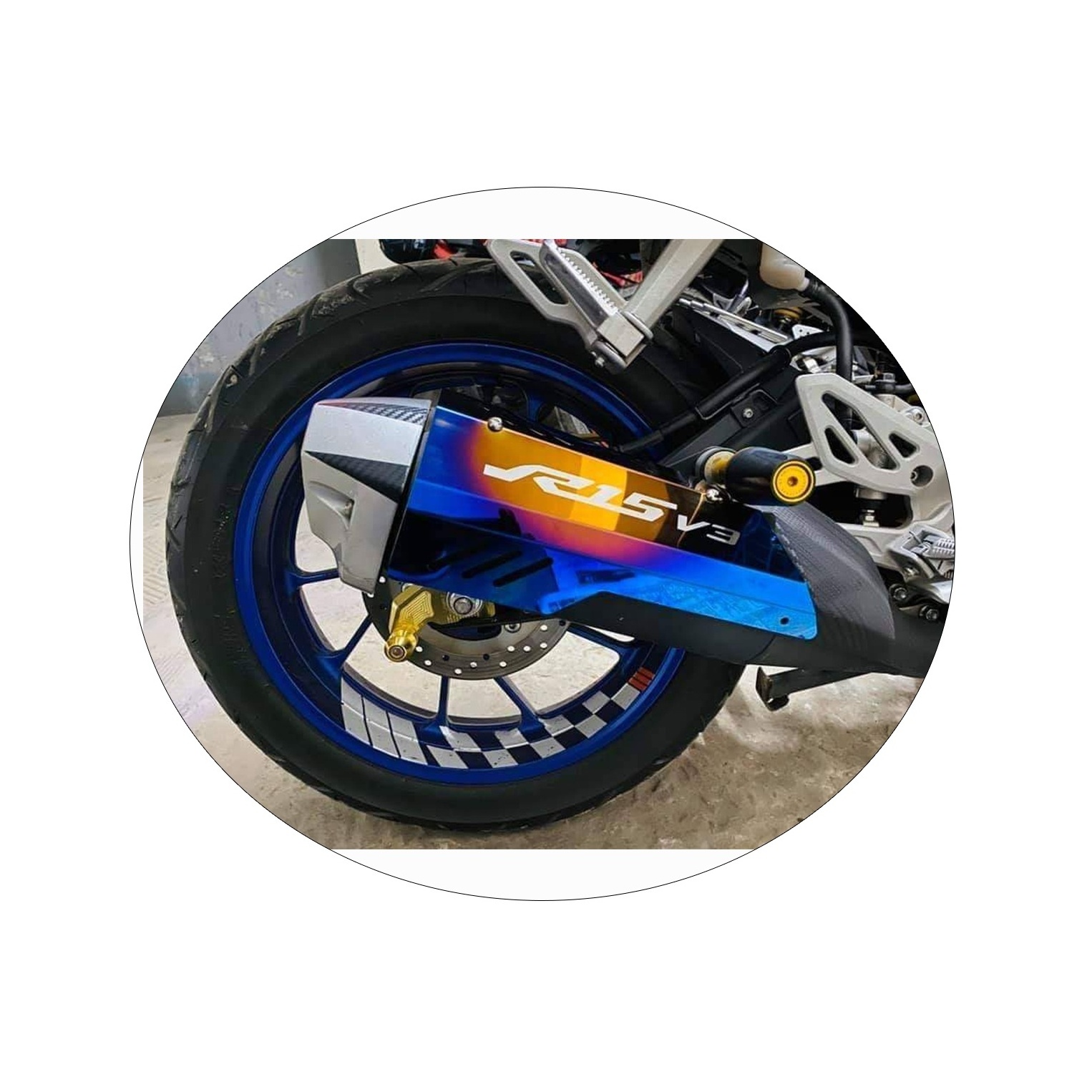 Shark Power Custom Motorcycle Refit Modified Accessories Color Plating Muffler Exhaust Pipe Cover For Yamaha R15V3 For Mt15