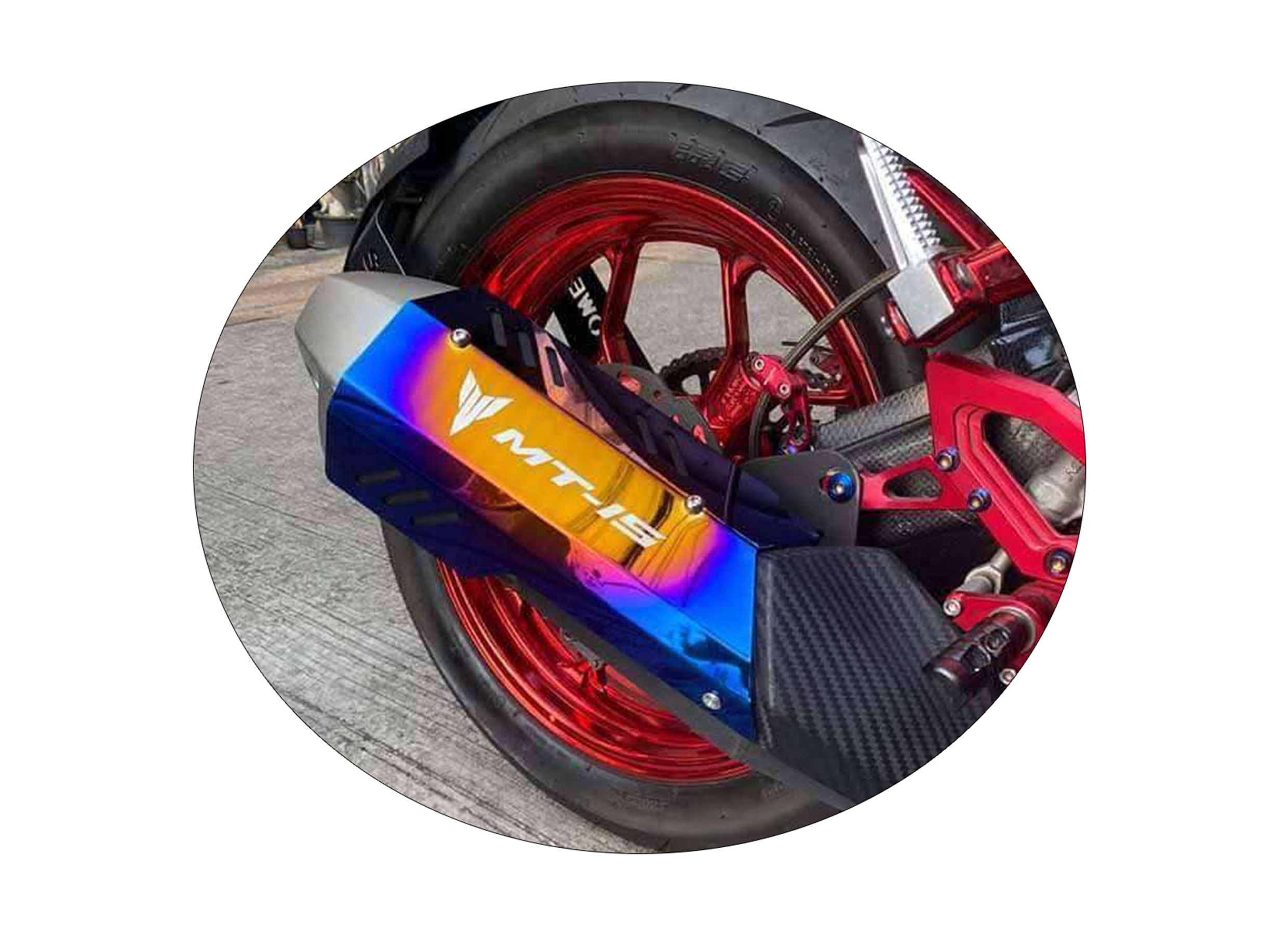 Shark Power Custom Motorcycle Refit Modified Accessories Color Plating Muffler Exhaust Pipe Cover For Yamaha R15V3 For Mt15