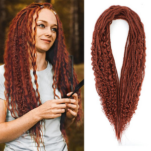 Sharopul Wavy Dreadlocks Synthetic Double Ended Dreadlock Extensions Handmade Reggae Hair Hip-Hop Style Soft Dreadlock Extension