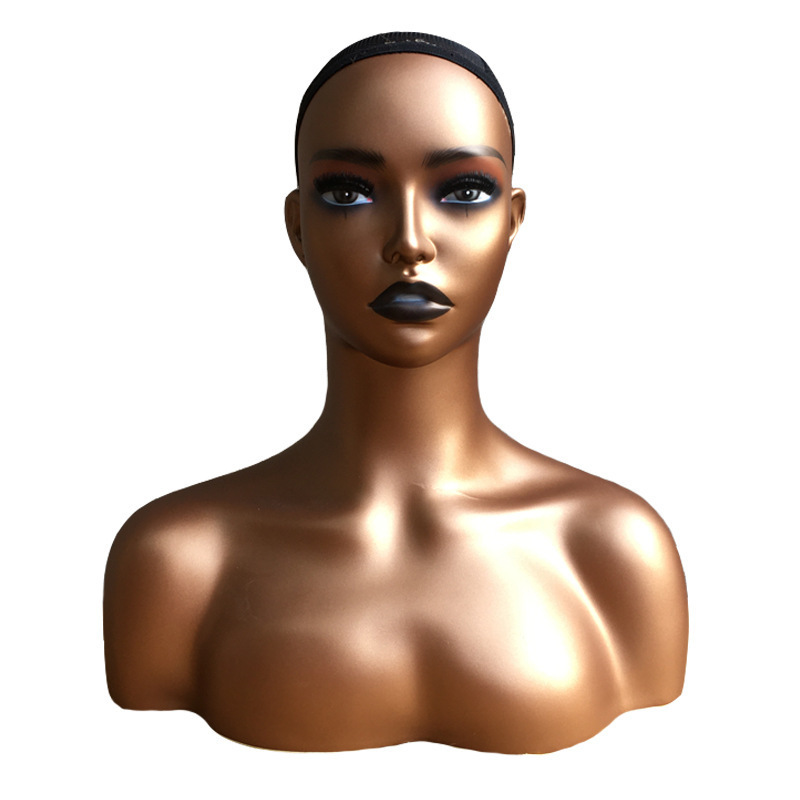 mannequin Head Bald Wig Display Stand Afro mannequin Shoulder and Bust Realistic Female Body Women PE Maternity mannequin  Head