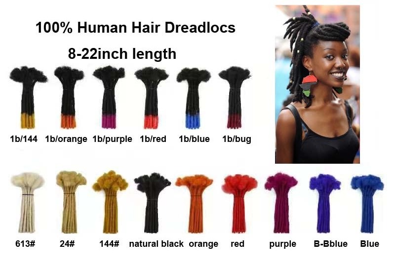 Crochet Human Hair Dreadlocs 8-22inch length natural black Ombre color Human hair dreadlocks