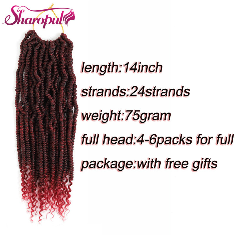 Bomb Twist ombre color 14 inch very popular freetress crochet braid hair synthetic bundles passion twist hair for african women