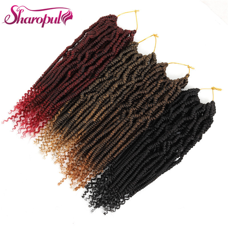 Bomb Twist ombre color 14 inch very popular freetress crochet braid hair synthetic bundles passion twist hair for african women