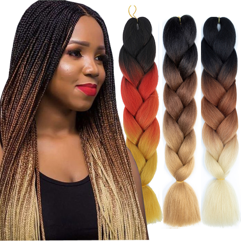 Jumbo Braiding Hair wholesale in bulk Synthetic Hair extension soft light yaki high quality Material Ombre Crochet Braiding Hair